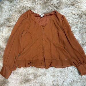 nine west button blouse top
